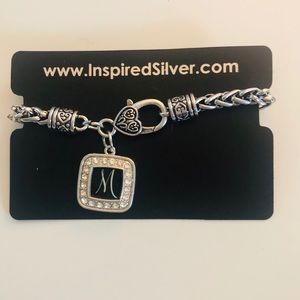 Inspired Silver Monogrammed “M” Bracelet